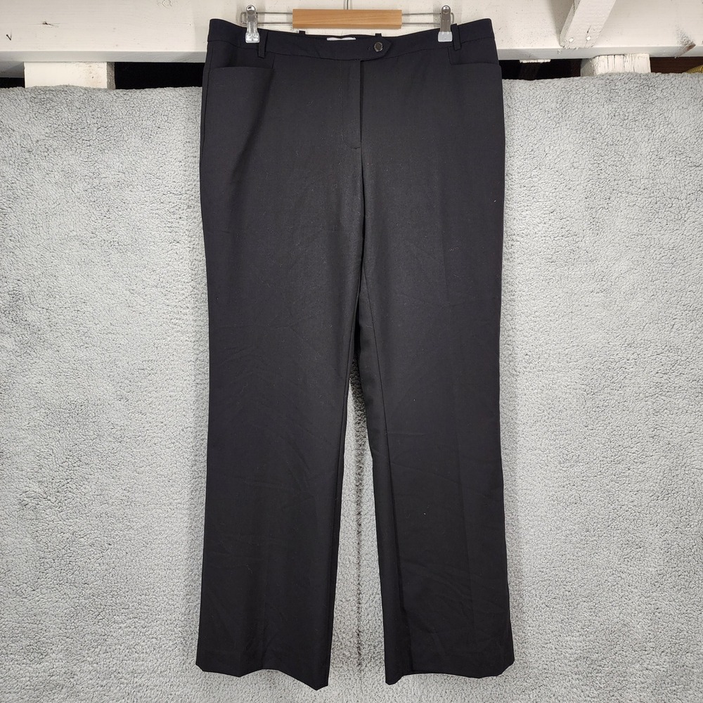 Calvin Klein Black Modern Fit Dress Pants Women Size 14 Polyester Blend